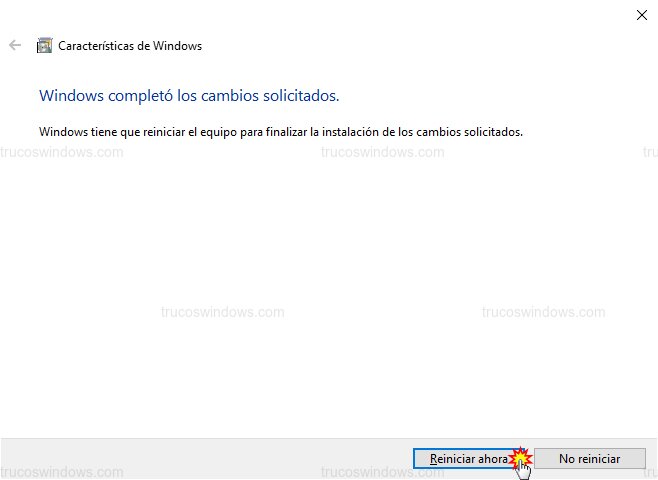 Reiniciar sistema tras instalación