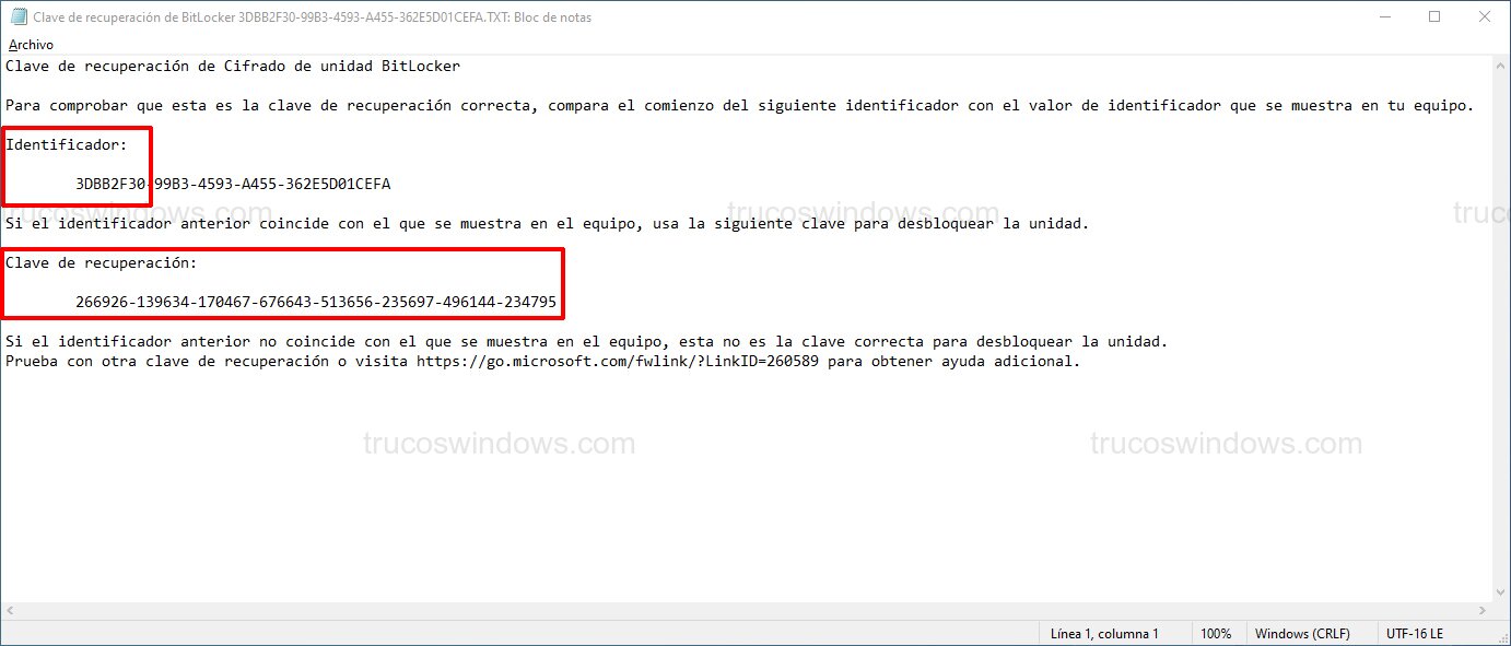 Archivo de clave recuperación Archivo de clave recuperación