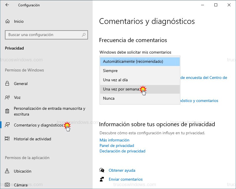 Ajustar frecuencia de comentarios