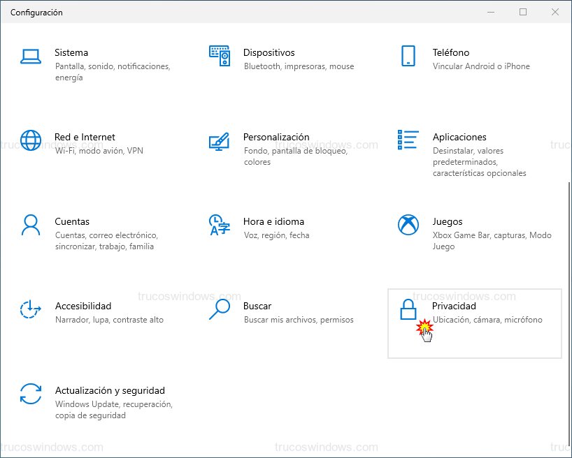 Sección de Privacidad