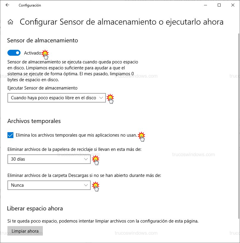 Ajustes de archivos temporales
