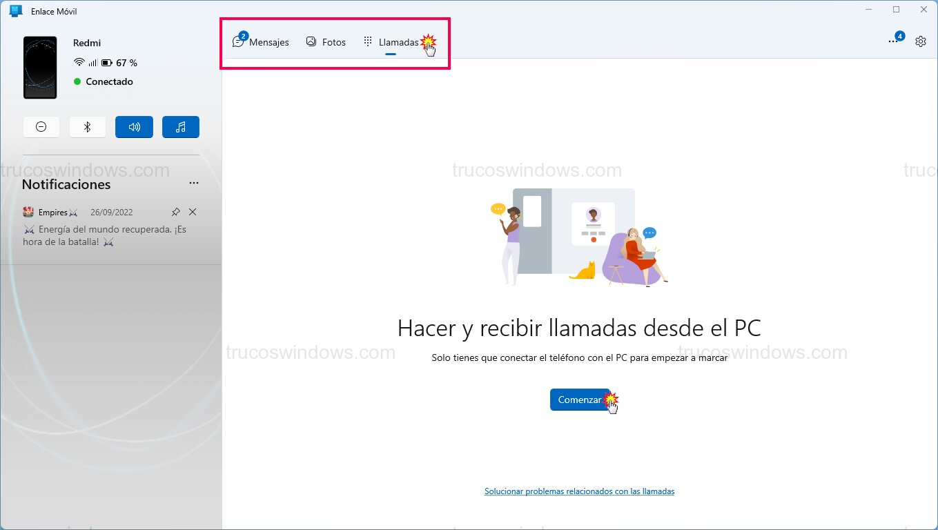 Configuración de llamadas