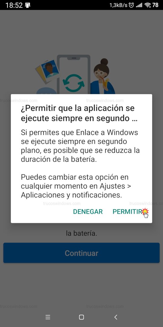 Permisos en segundo plano