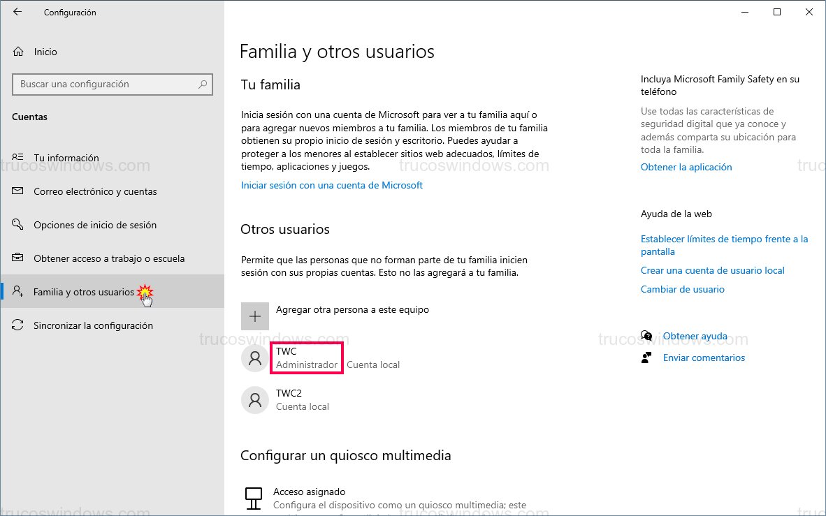 Otros usuarios del equipo
