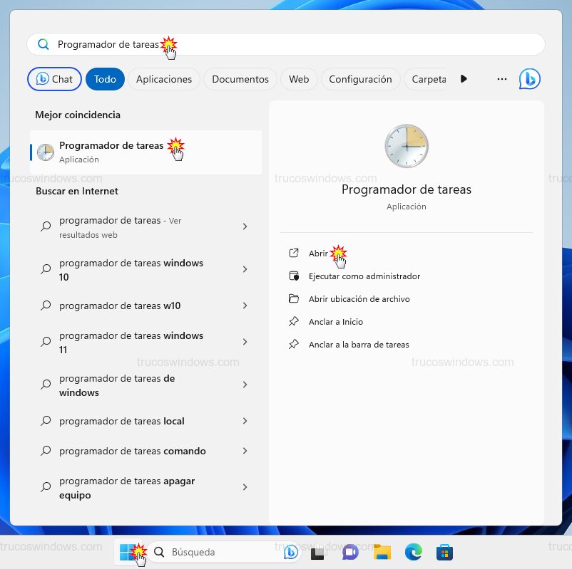Abrir Programador de tareas