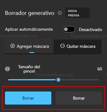 Ejecutar proceso de borrado