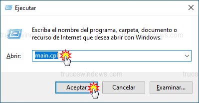 Ejecutar main.cpl en W10 Ejecutar main.cpl en W10