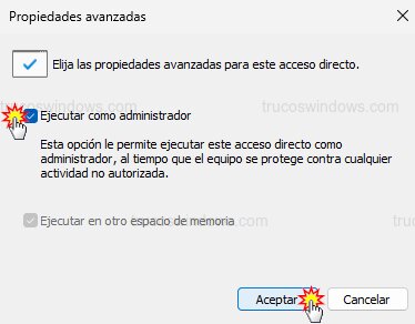 Activar Ejecutar como administrador