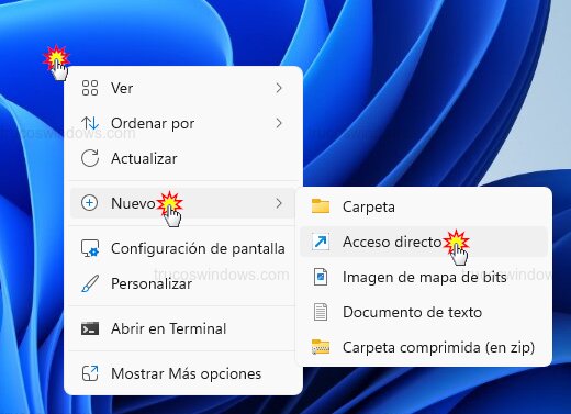 Crear nuevo acceso directo