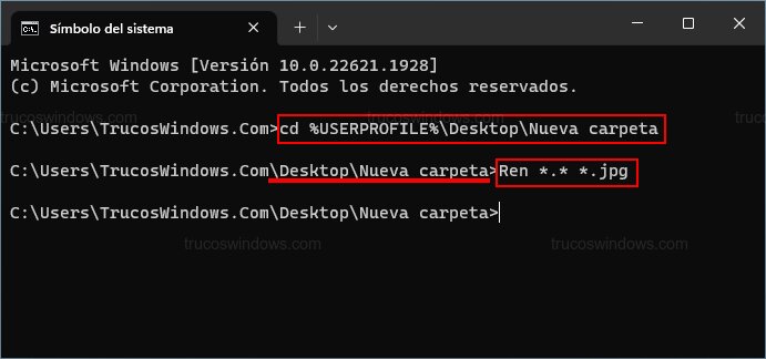 Comando Ren para JPG