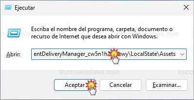 Comando Ejecutar ruta Assets