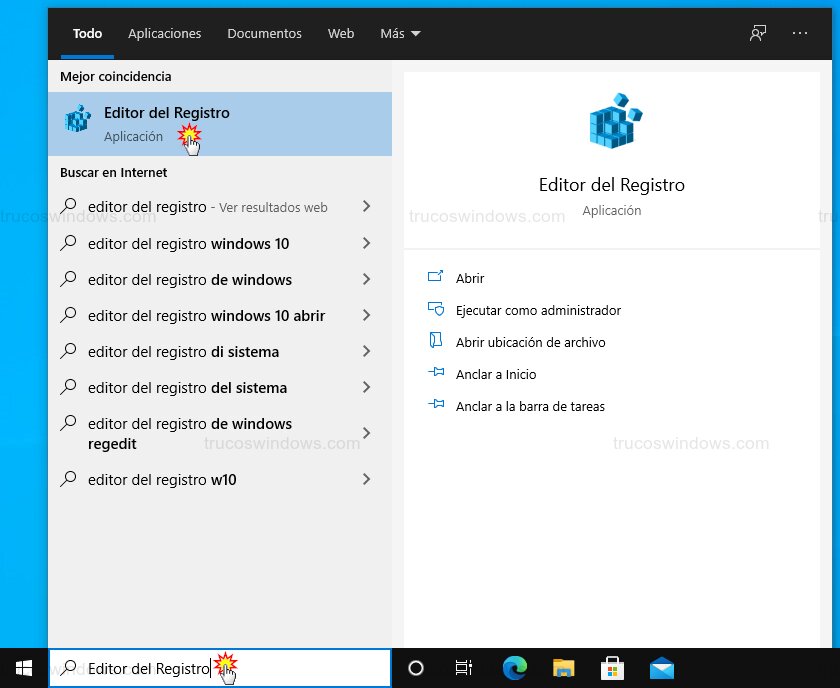 Abrir Editor del Registro