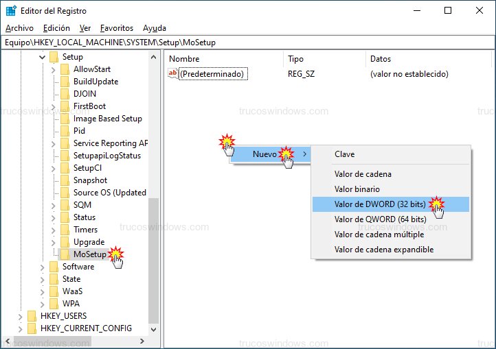 Crear valor DWORD 32 bits