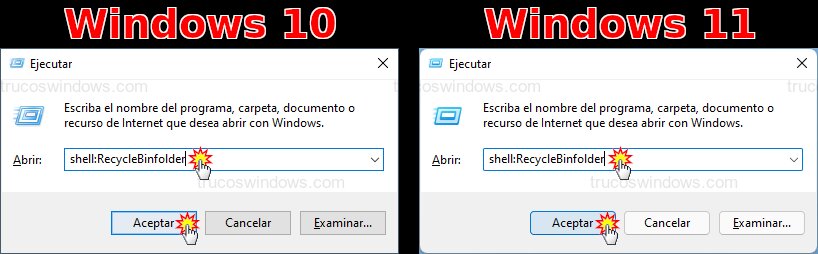 Abrir ubicación de la Papelera (W10 y W11)