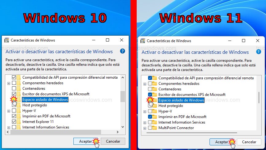 Activar Espacio Aislado (W10 y W11)