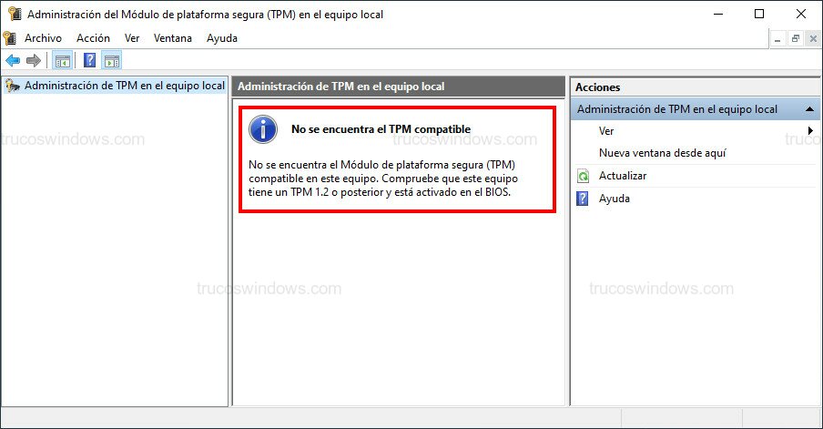 Información del fabricante TPM