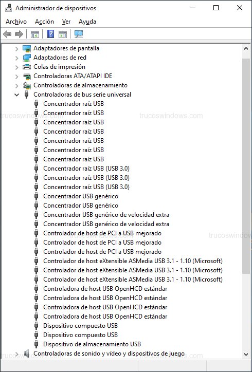 Controladoras de bus serie universal