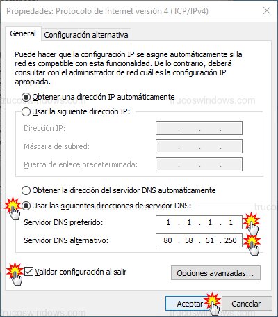 Configurar servidores DNS