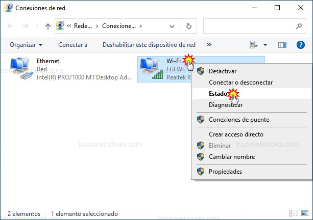 Estado de la conexión WiFi Estado de la conexión WiFi