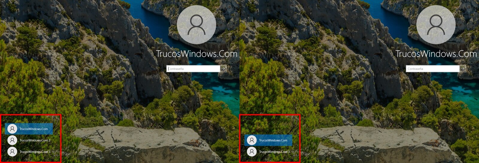 Pantalla de login de Windows