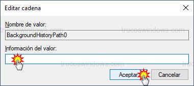 Borrar información del valor Borrar información del valor