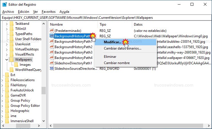 Modificar cadena de valor Modificar cadena de valor