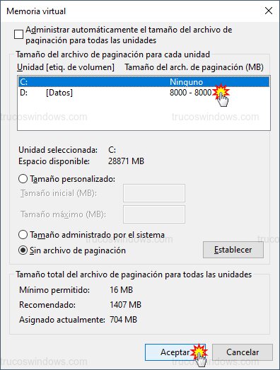 Aplicar Memoria Virtual