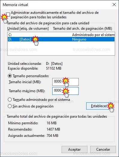 Configuración manual paginación
