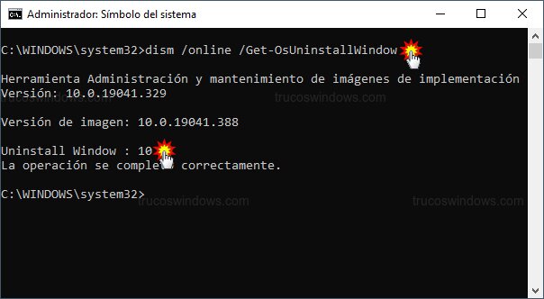 Consultar días desinstalación DISM