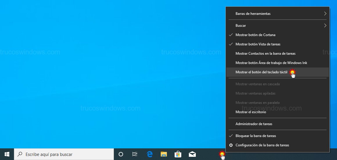 Activar teclado táctil Activar teclado táctil