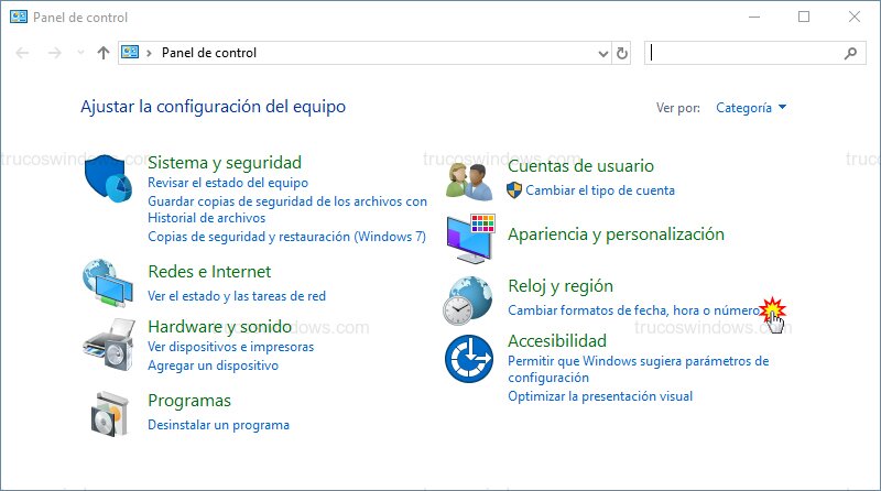 Ajustes Regionales Ajustes Regionales