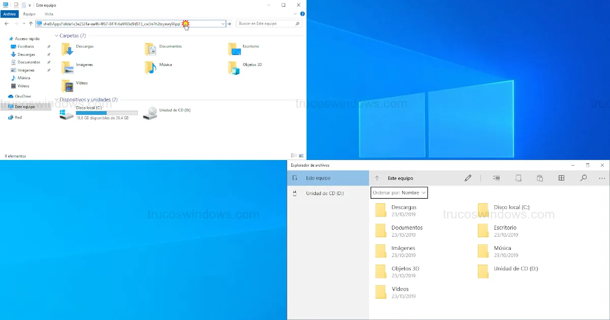 Cómo activar el Explorador de archivos oculto (UWP) en Windows 10