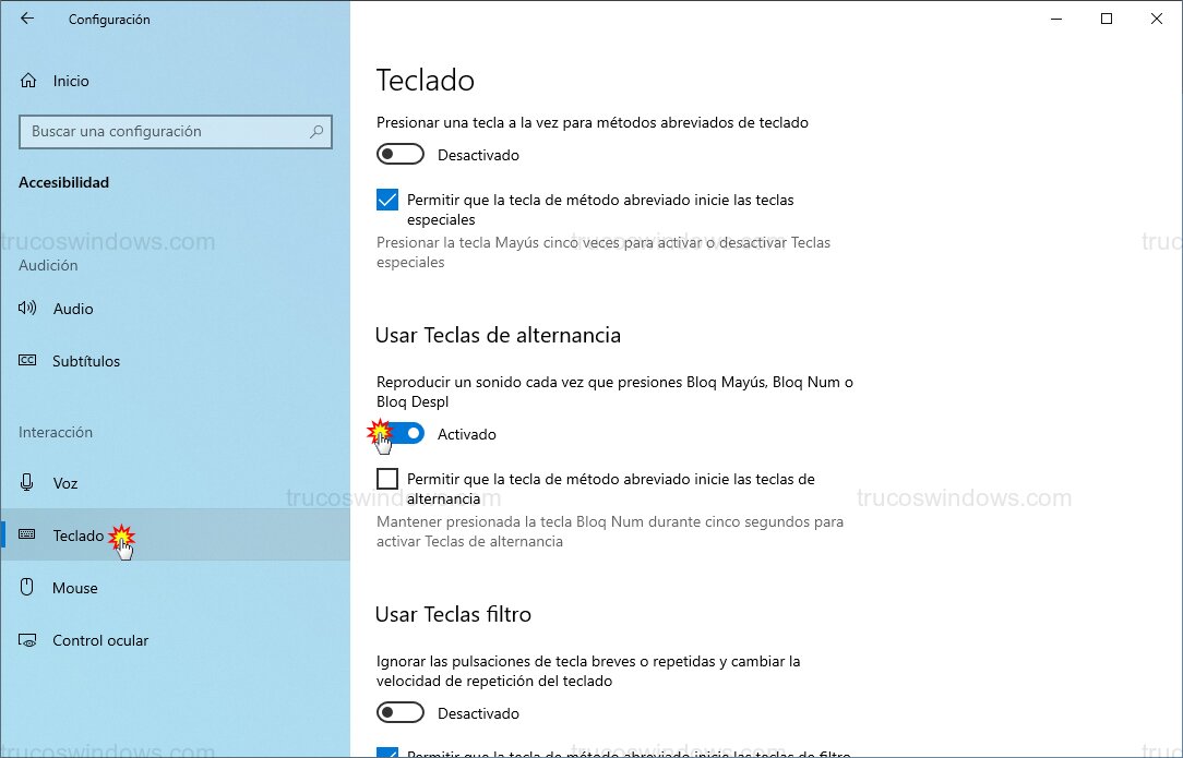 Activar sonidos de bloqueo Activar sonidos de bloqueo