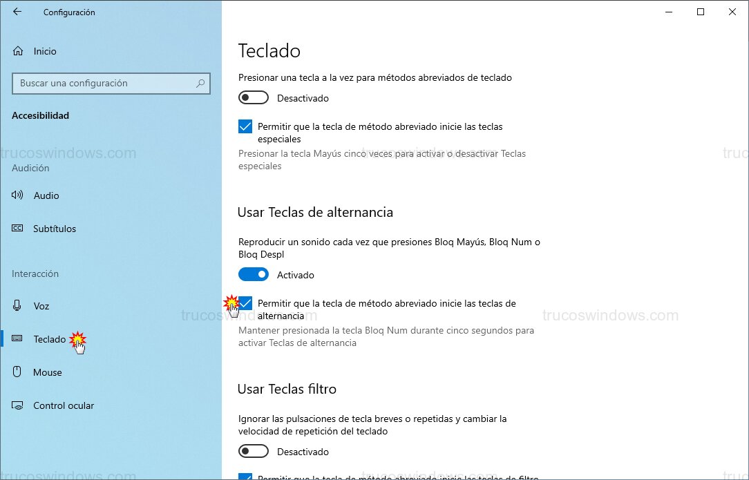 Atajo teclas alternancia Atajo teclas alternancia