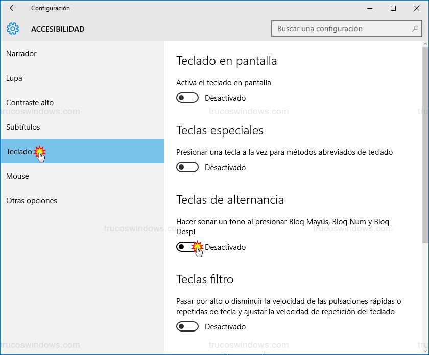 Habilitar teclas alternancia Habilitar teclas alternancia