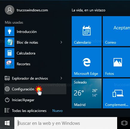 Abrir configuración Windows Abrir configuración Windows