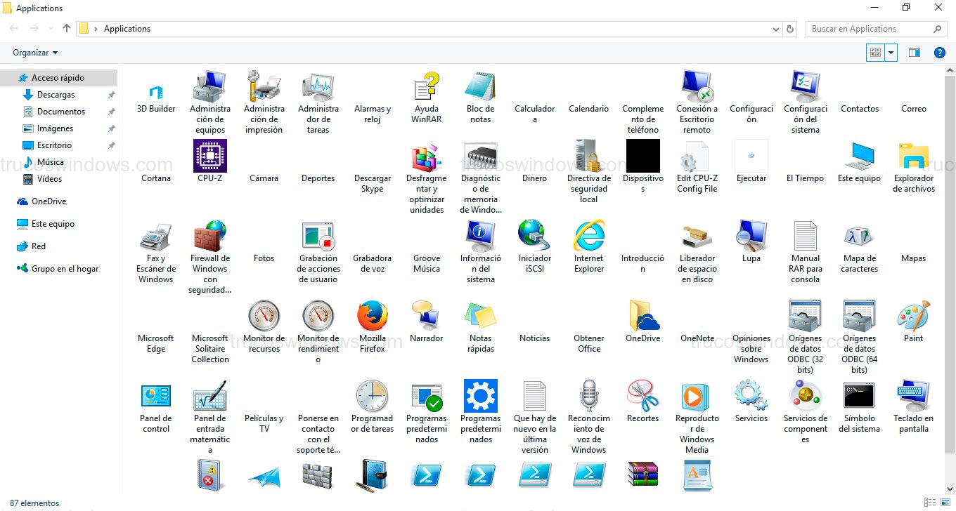 Carpeta todas las aplicaciones