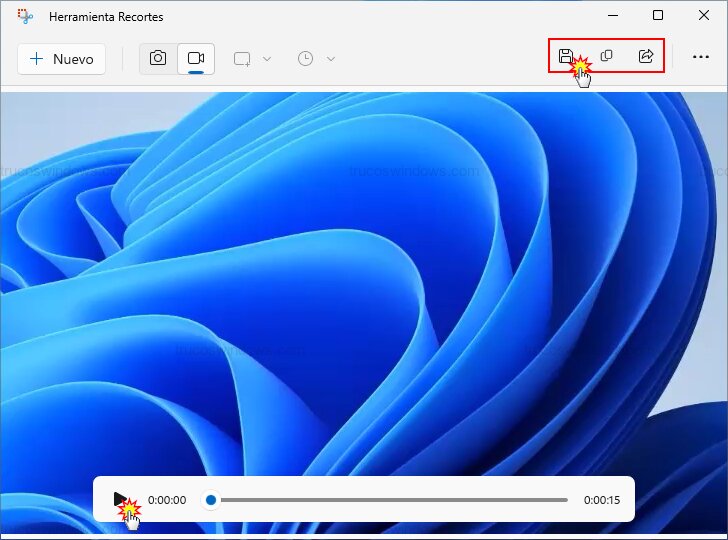 Guardar vídeo grabado Guardar vídeo grabado