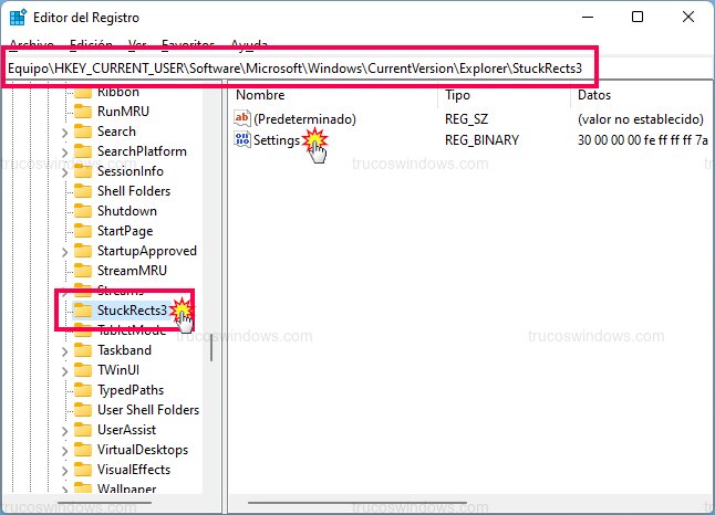 Valor binario Settings