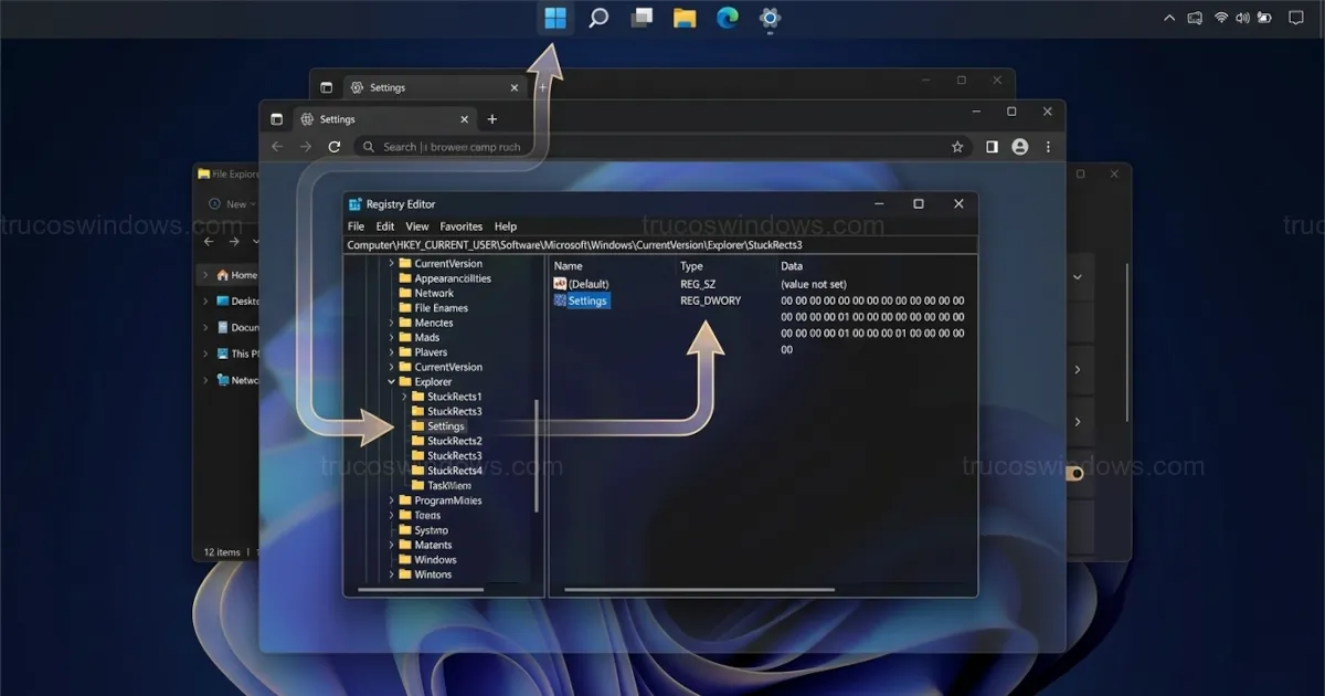 Cómo poner la barra de tareas arriba en Windows 11