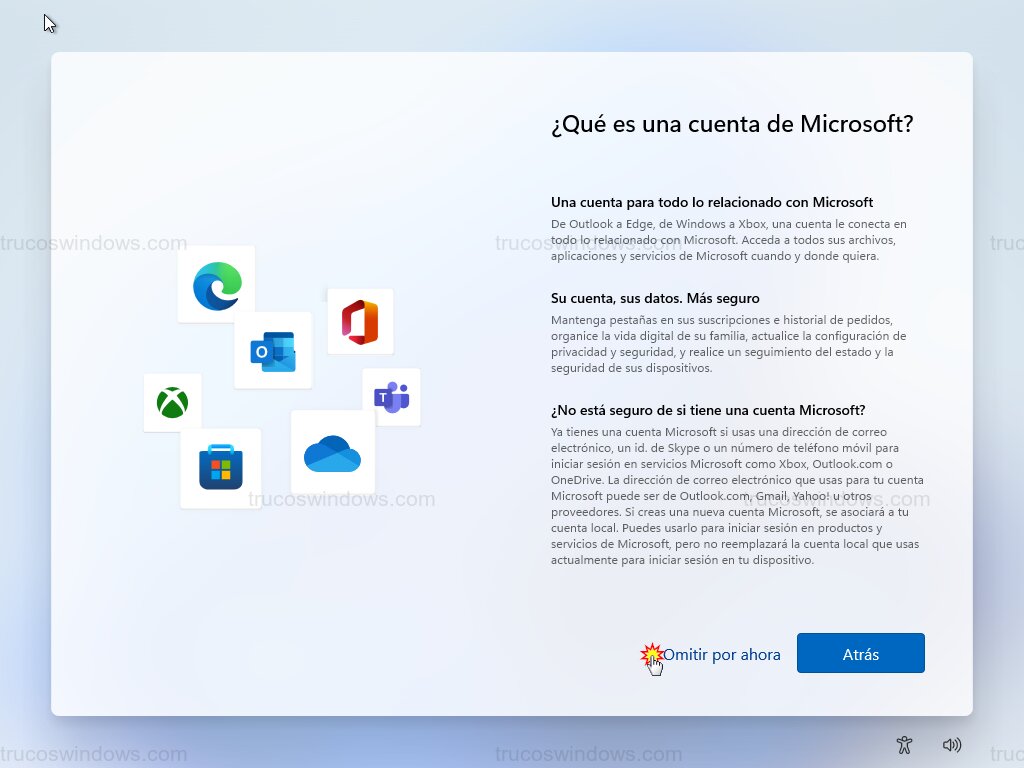 Omitir experiencia Microsoft