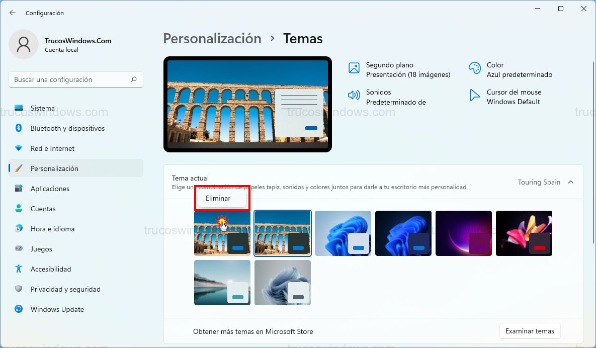 Borrar tema instalado