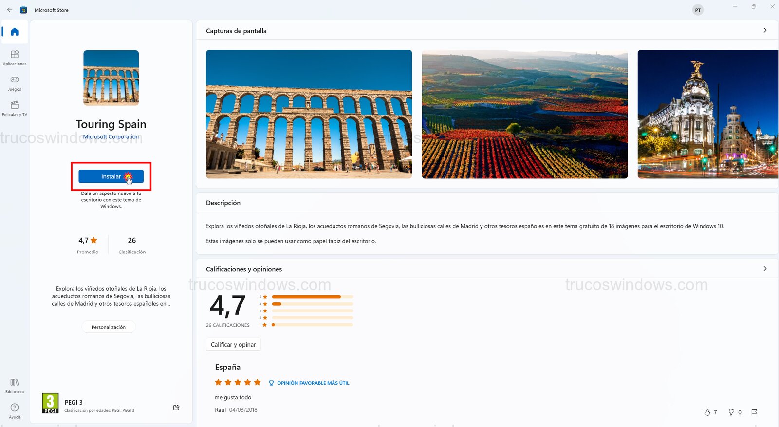 Instalación de tema