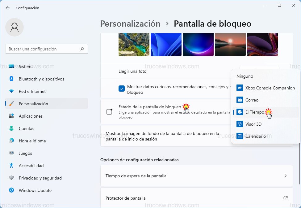 Widget de estado Widget de estado