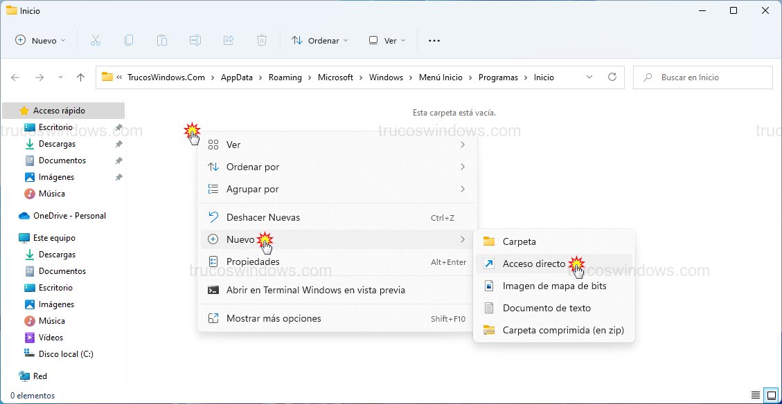 Nuevo acceso directo Nuevo acceso directo