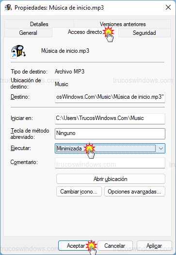 Configurar ventana minimizada Configurar ventana minimizada