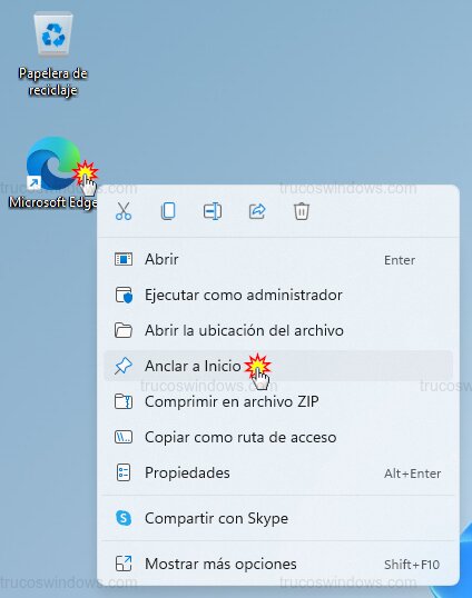 Anclar acceso directo Anclar acceso directo