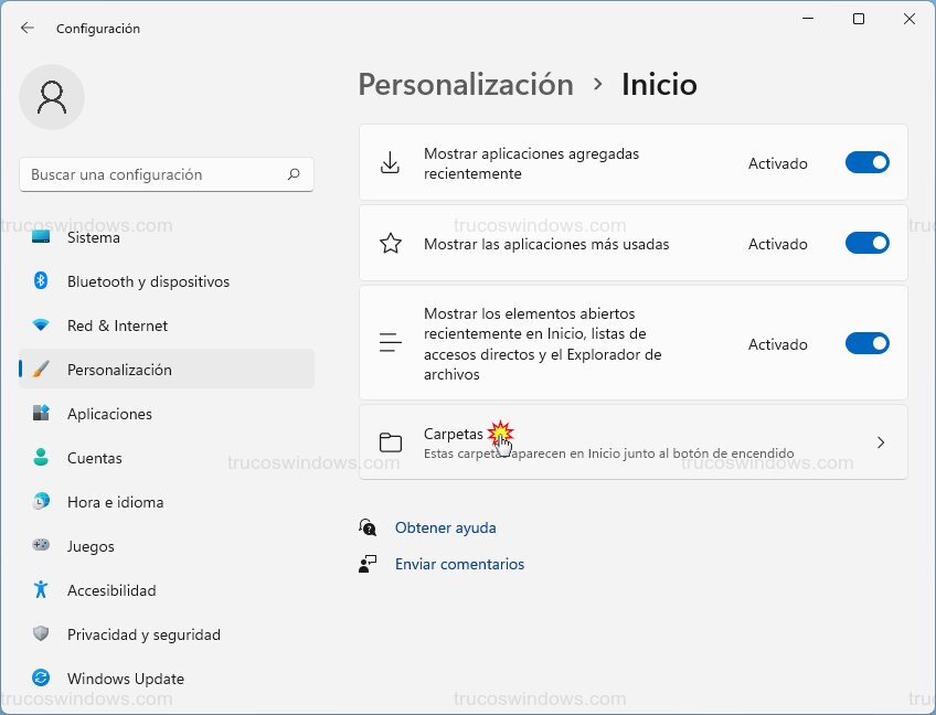 Configuración de carpetas Configuración de carpetas