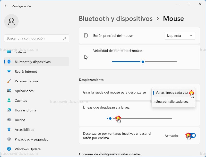 Ajustes de desplazamiento Ajustes de desplazamiento