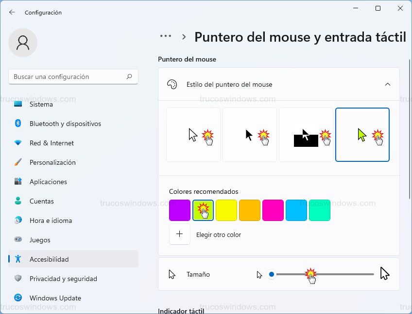 Estilo del puntero Estilo del puntero